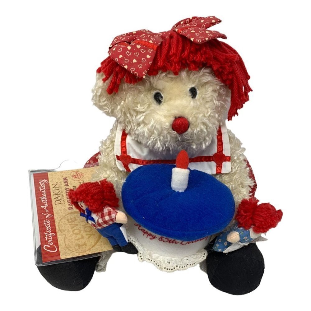 Dakin Raggedy Ann Bear Happy 85th Birthday Bear READ Mini Raggedy Ann Andy Dolls